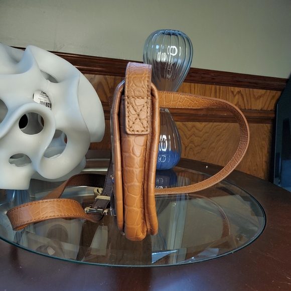 Michael Kors Leather Crocodile Print Saddle Bag - Picture 10 of 16